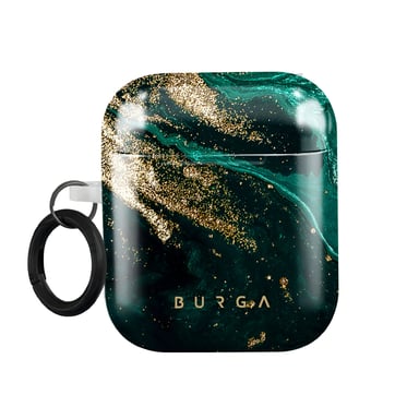 Cover per AirPods 2 e AirPods 1 Burga Emerald Pool Antiurto + Anello