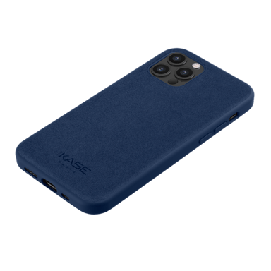 Cover in pelle scamosciata Alcantara per Apple iPhone 12 Pro Max, blu indaco