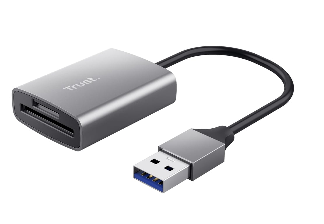 Trust Dalyx lecteur de carte mémoire USB 3.2 Gen 1 (3.1 Gen 1) Aluminium - Neuf