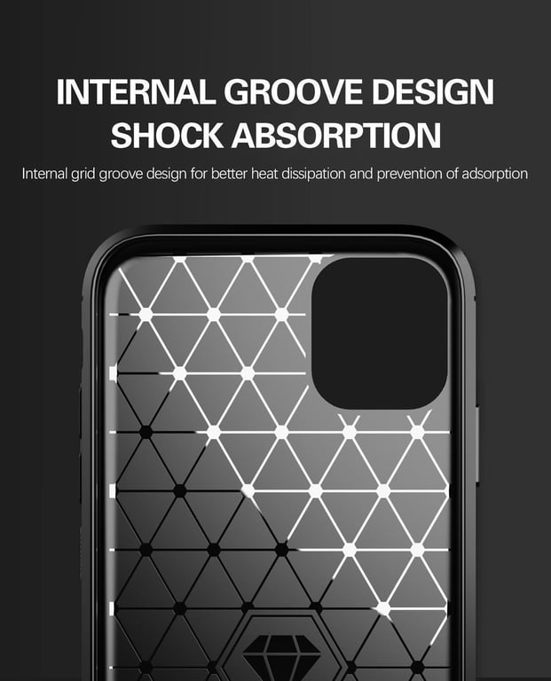 Coque pour Apple iPhone 11 en BRUSHED GRIS Housse de protection Étui en silicone TPU flexible, aspect inox et fibre de carbone