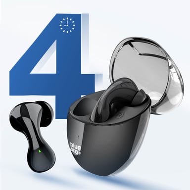 Blue Star Auriculares TWS Almohadillas Intrauditivas Diseño Gota de Agua Negro