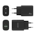 Chargeur Aisens 25W - 1xUSB-C PD3.0 - 1xUSB-A QC3.0 - Couleur Noir