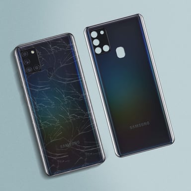 Samsung Galaxy A21s Copertura della batteria originale Samsung Pannello posteriore nero