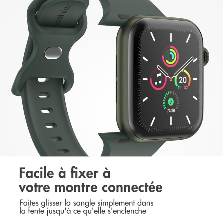 imoshion Bracelet en silicone? pour Apple Watch | 44/45/46/49 mm - Taille M/L - Olive - Neuf
