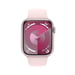 Watch Series 9 GPS, boitier en aluminium de 45 mm avec boucle en caoutchouc, Rose, M/L