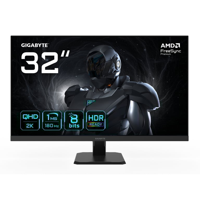 GIGABYTE GS32QA MONITEUR DE JEU 32” QHD 2560 X 1440 180HZ 1MS 300 CDM² FREESYNC PREMIUM HDR READY HDMI 2.0 DISPLAYPORT