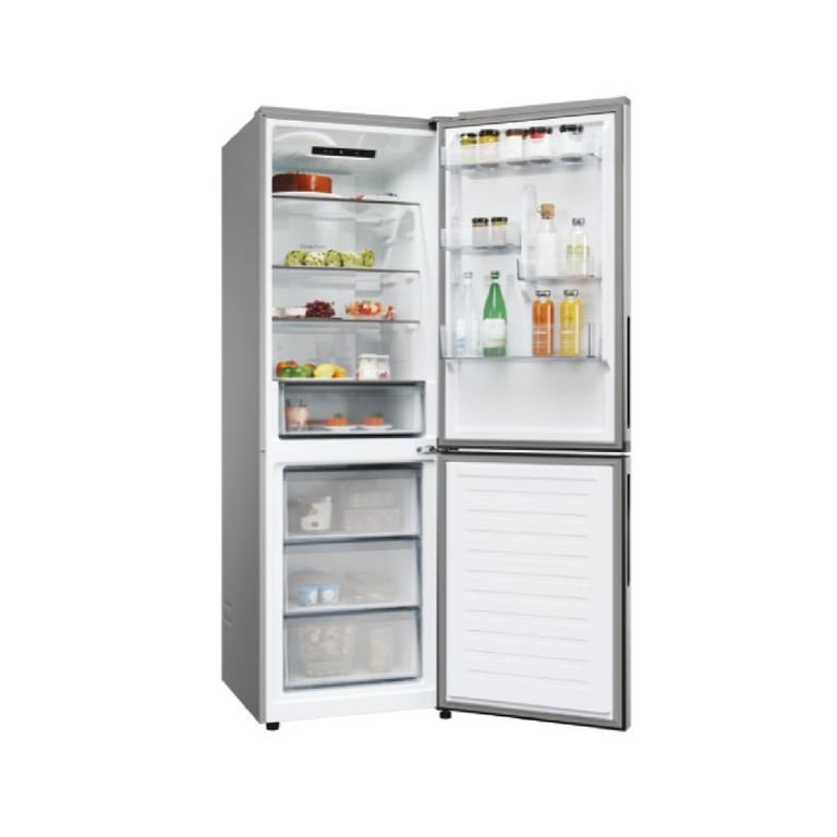 Réfrigérateur Combiné Candy Fresco 300 355L Inox - CNCQ2T618EX - Neuf