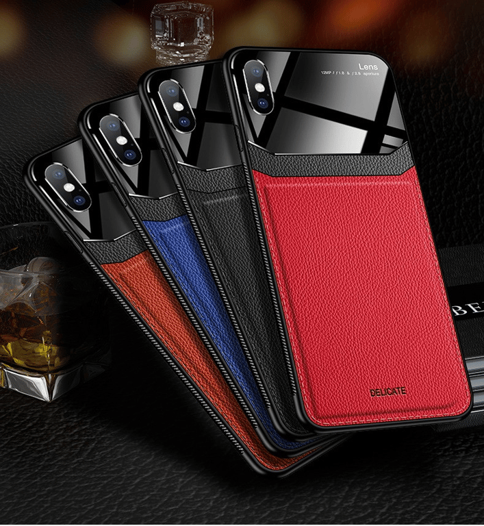 Coque Effet Cuir pour IPHONE 7 Plexiglass Protection