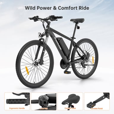 Vélo Électrique Foride Xtremer 2, Moteur 250W, Batterie 36V 15.6Ah, Pneus 27.5''X2.35'', Autonomie 120 km, Transmission Shimano 24 vitesses, Frein à disque hydraulique, Convient aux déplacements quotidiens