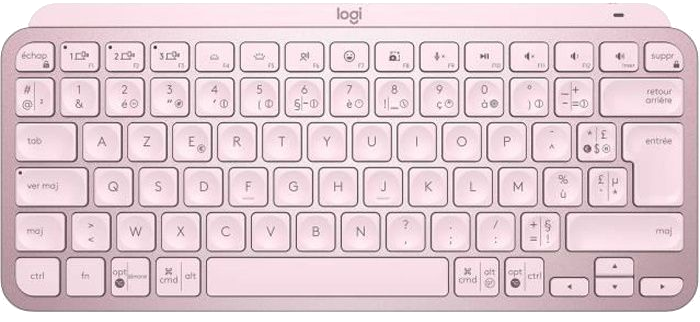 Clavier sans fil Logitech - MX Keys Mini - ROSE - Compact, Bluetooth,  rétroéclairé pour MAC, iOS, Windows, Linux,