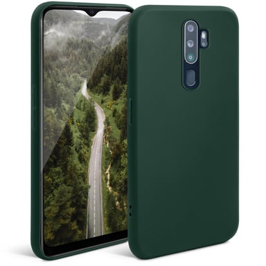 Moozy Minimalist Series Coque en silicone pour Oppo A9 2020, Vert nuit – Finition mate fine et souple en TPU