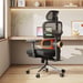NEWTRAL NT002 Chaise Ergonomique avec Repose-Pieds, Dossier et Têtière Auto-Suivants, Support Lombaire Adaptatif