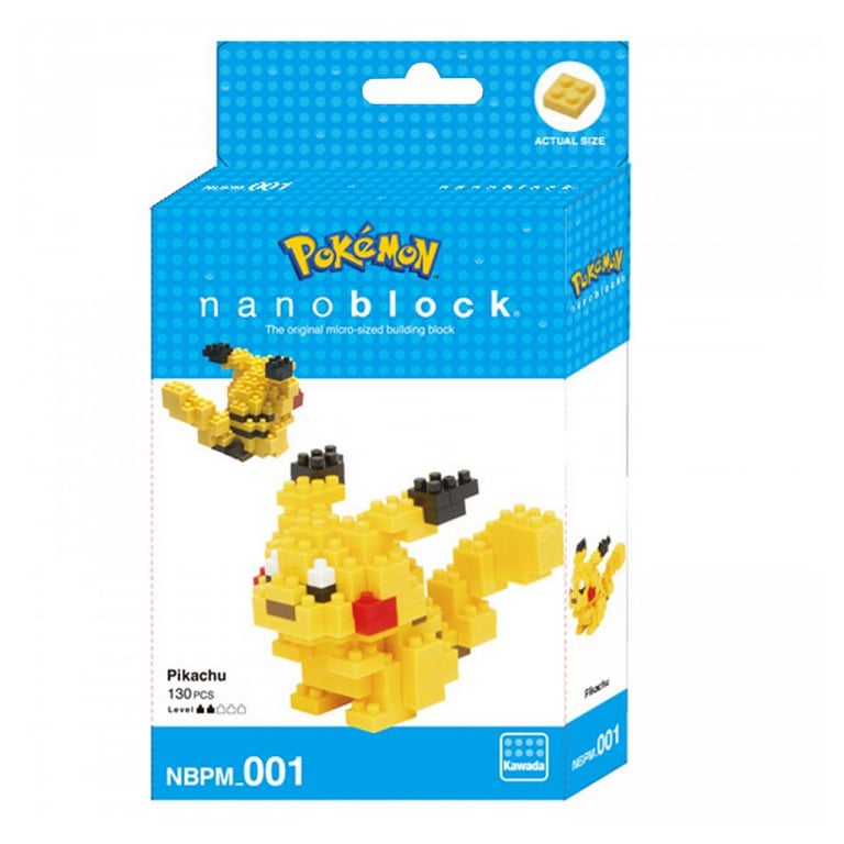 Nanoblock Pikachu de Pokemon - Ensemble de 130 pièces à construire - Neuf