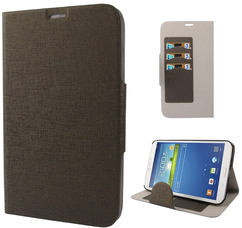 Housse Samsung Galaxy Tab 3 Sm T3100 8' Rigide Tissu Porte-Cartes Paysage Bronze Faux cuir YONIS