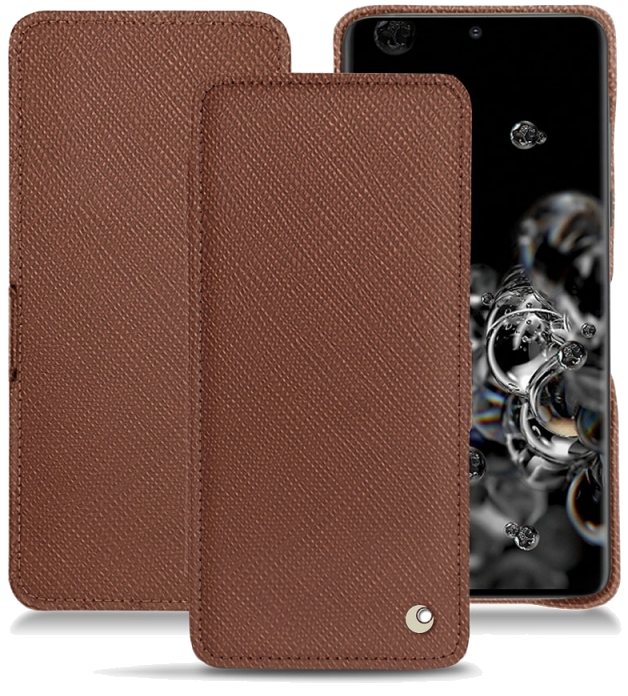 Housse cuir Samsung Galaxy S20+ 5G - Rabat horizontalMarron
