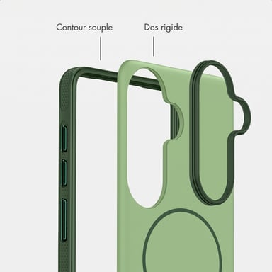imoshion Coque arrière Color avec Thin MagSafe Ring pour Samsung Galaxy S25 - Vert foncé