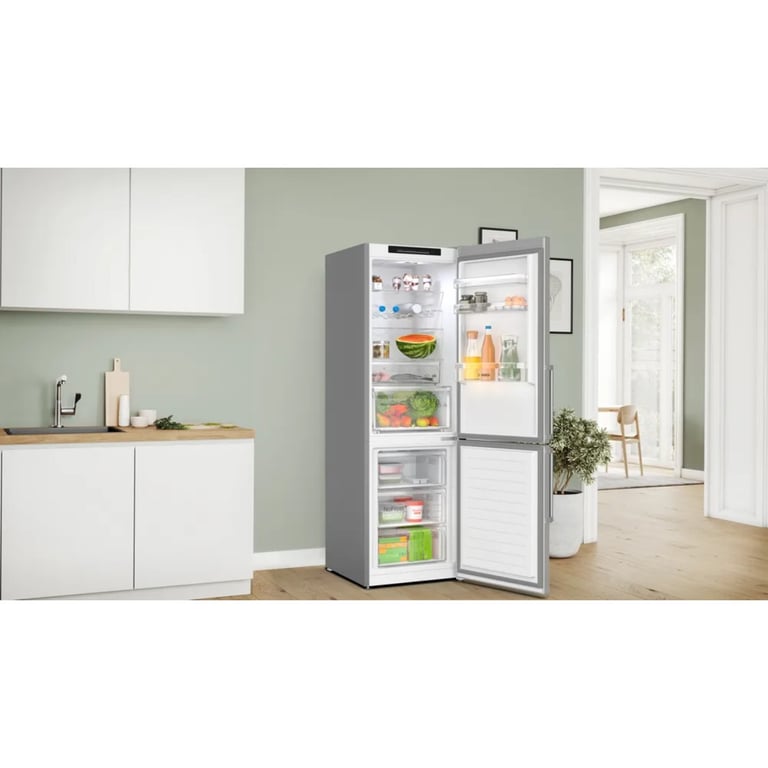 Réfrigérateur Combiné Bosch 321L Gris - KGN36VIBT - Neuf