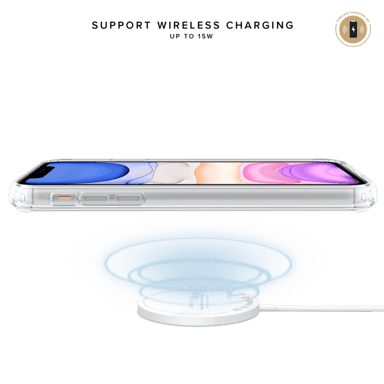 Custodia ibrida antibatterica invisibile per iPhone 11, trasparente