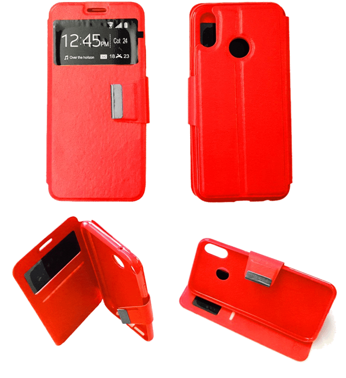 Etui Folio compatible Rouge Huawei P20 Lite