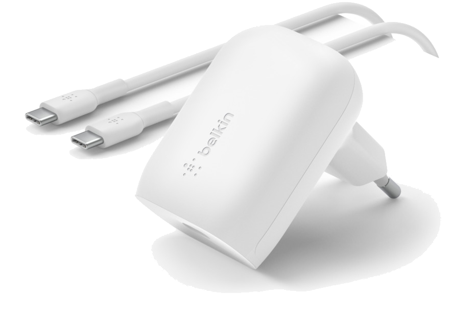 Pack chargeur rapide USB-C 3Ow Power Delivery & PPS + câble USB-C 1 mètre - Blanc