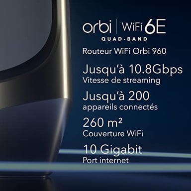 NETGEAR RBRE960 Quad-band (2.4 GHz / 5 GHz-1 / 5 GHz-2 / 6 GHz) Wi-Fi 6 (802.11ax) Gris, Blanco 4 Interno