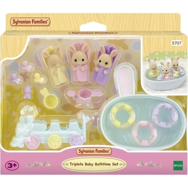 Figurines miniatures - 5707 - Les triplés Lapin Creme et accessoires de bain - Neuf