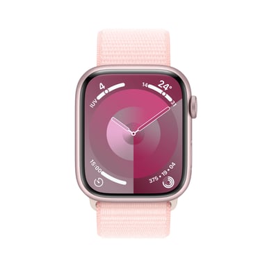 Watch Series 9 GPS + Cellular, cassa in alluminio da 45 mm con fibbia sportiva, rosa