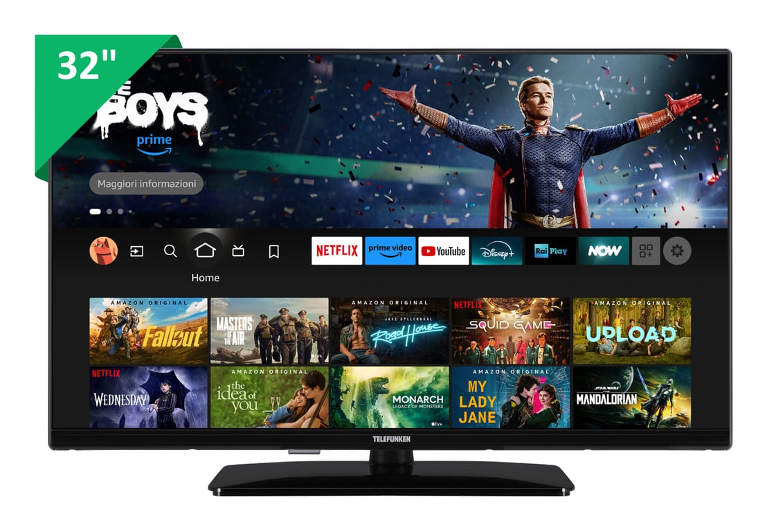 Telefunken TE32759B50V4D TV 81,3 cm (32 ) HD Wifi Noir 250 cd m² Neuf