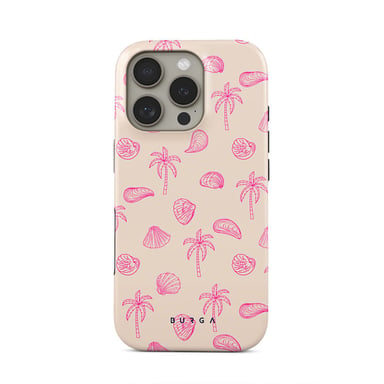 Burga Funda para iPhone 16 Pro Max MagSafe Tough A prueba de golpes modelo Beach Please Rosa