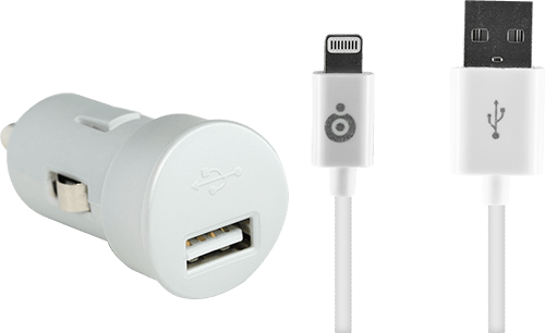 BigBen Connected Mini cargador mechero blanco conector Lightning 1A Blanco