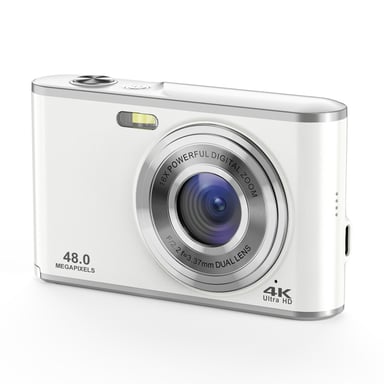 Appareil photo numérique 4K 48MP Webcam zoom 16x avec carte mémoire de 32 Go Silver
