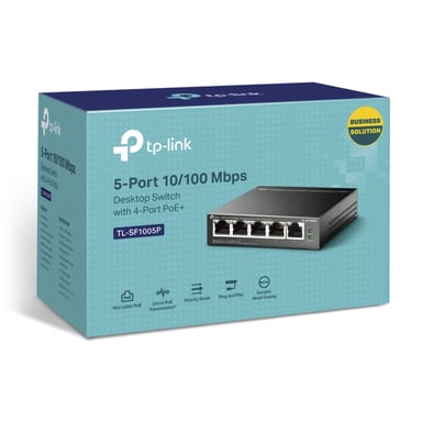 TP-Link TL-SF1005P Non-géré Fast Ethernet (10/100) Connexion Ethernet, supportant l'alimentation via ce port (PoE) Noir