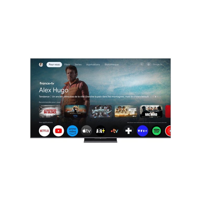 TCL 75C81K TV 75 191 cm QD MiniLED 4K UHD 3840x2160 144 Hz Dolby Vision Google TV 4xHDMI 2.1 WiFi - vue 2