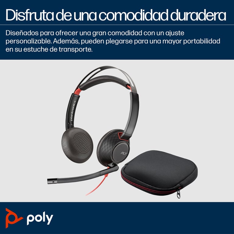 Poly Micro-casque Blackwire 5220 stéréo USB-C + connexion 3,5 mm + adaptateur USB-C/A - Neuf