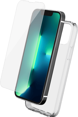 Cover per iPhone 13 Pro in TPU e protezione dello schermo in vetro temperato