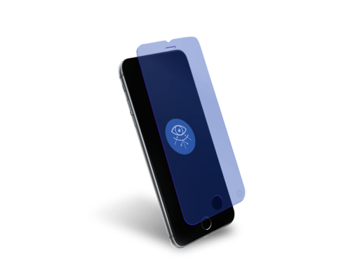 Protège écran iPhone SE 2022/SE/8/7/6S/6 Plat Anti Lumière Bleue Garanti à vie Force Glass