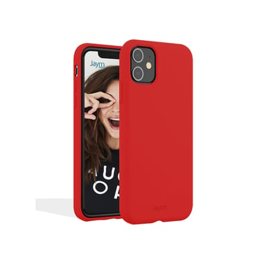 JAYM - Coque Silicone Premium Rouge pour Apple iPhone 15 Plus [Compatible Magsafe] 100% Silicone et Microfibre - Renforcée et Ultra Doux