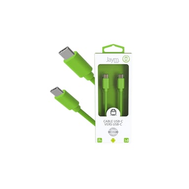 Câble USB-C vers Type-C 3A - 1,5 mètres - Collection POP - Vert