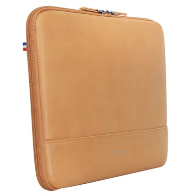Funda para ordenador portátil 10''-12,5'', funda protectora para Tablet/iPad en símil piel repelente al agua con correas elásticas, interior Doudou, camel