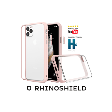 RHINOSHIELD Coque Compatible avec [iPhone 14 Pro Max] Mod NX - Protection Fine Personnalisable avec Technologie d'absorption des Chocs [sans BPA] - Rose Poudré