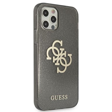 Funda Guess para iPhone 12 Pro Max 6.7'' Negro Glitter 4G Logo Grande