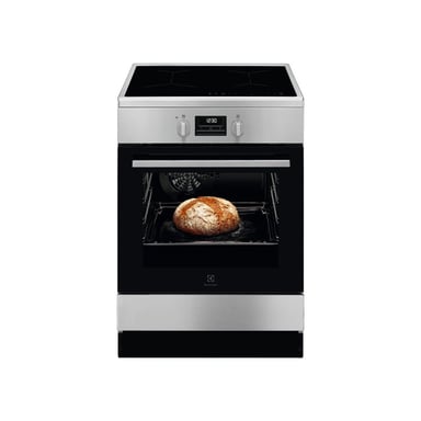 Cuisinière Electrolux LKI640201X induction 60 cm 4 foyers four ventilé SurroundCook acier inox noir verre