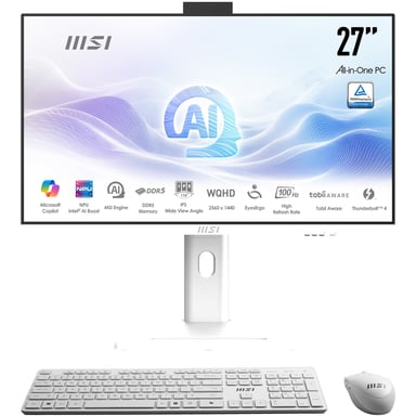 MSI Modern AM273QP AI 1UM-085EN 27' Copilot+ Intel® Core? Ultra 5 16 GB RAM 1 TB SSD Bianco