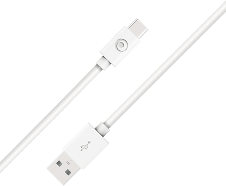Câble USB A/USB C 1,2m Blanc - 100% Plastique recyclé Bigben