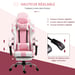 Roline Chaise Gamer Rose Ergonomique Inclinable avec Repose-pieds