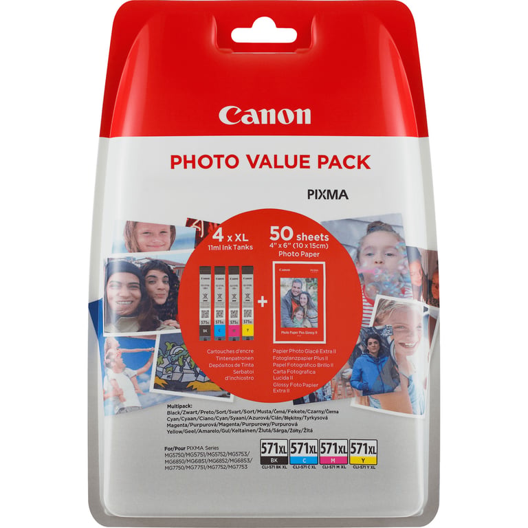 Canon 0332C005 cartouche d'encre Original Rendement standard Noir, Cyan, Magenta, Jaune - Neuf