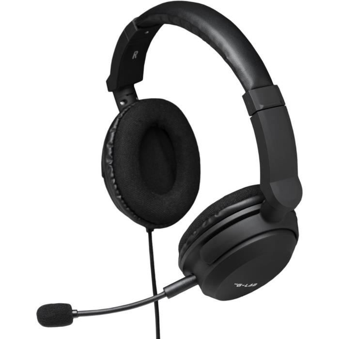 Casque Gaming - THE G-LAB - KORP-CARBON - Noir - Micro Détachable - Compatible PC,Playstation, Xbox - Neuf