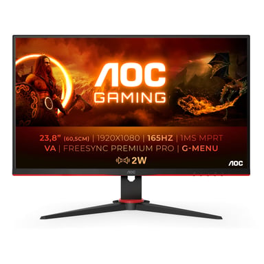 AOC 24G2SAE/BK écran plat de PC 60,5 cm (23.8'') 1920 x 1080 pixels Full HD Noir, Rouge