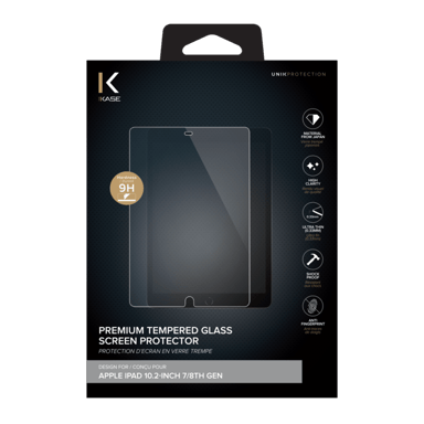 Premium protezione dello schermo in vetro temperato per Apple iPad 10,2 pollici 7/8a generazione, trasparente