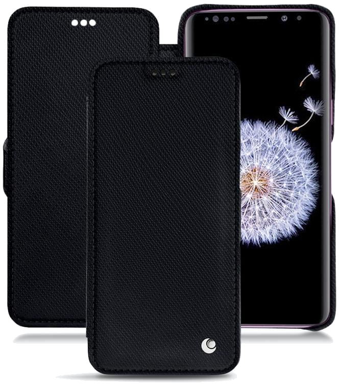 Housse cuir Samsung Galaxy S9+ - Rabat horizontalNoir